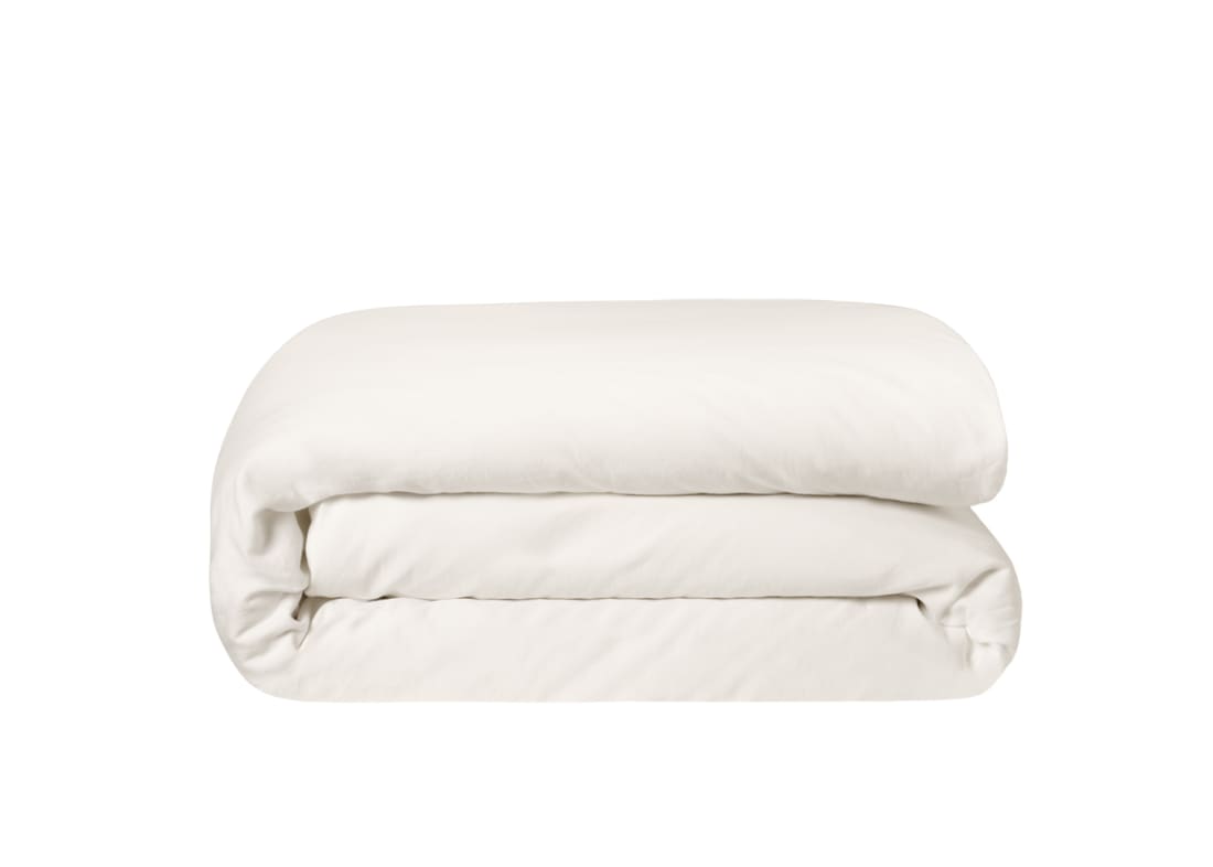 Twin Trim Classy Cotton Duvet Cover Superking in Oat Milk
