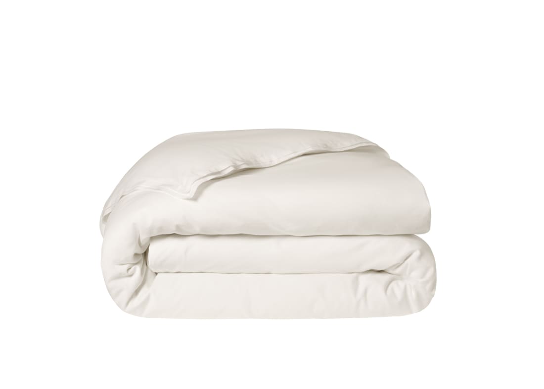 Twin Trim Classy Cotton Duvet Cover Superking in Oat Milk