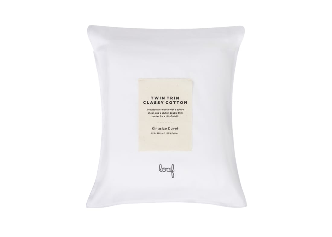 Twin Trim Classy Cotton Duvet Cover Superking in Icing Sugar