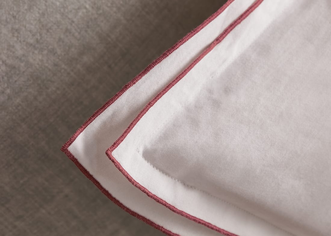 Twin Trim Classy Cotton Set of 2 Pillowcase - Standard - Raspberry Fool
