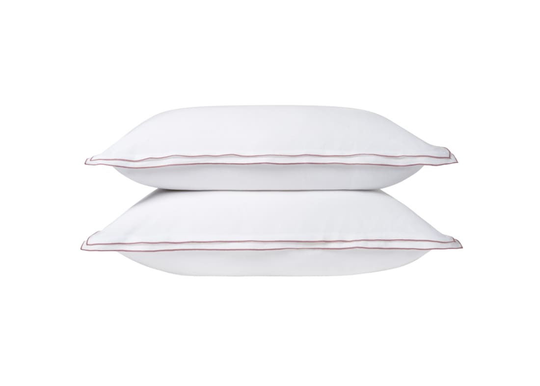 Twin Trim Classy Cotton Set of 2 Pillowcase - Standard - Raspberry Fool
