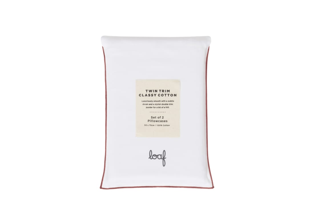 Twin Trim Classy Cotton Set of 2 Pillowcase - Standard - Raspberry Fool