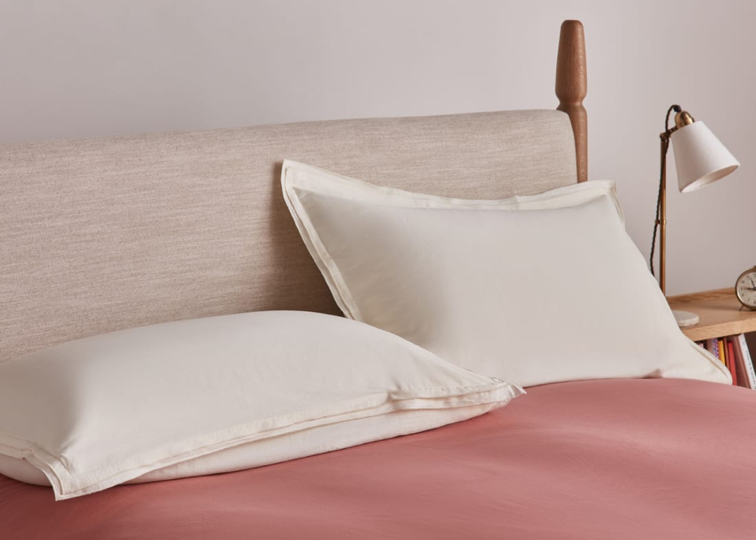 Twin Trim Classy Cotton Set of 2 Pillowcase - Standard - Oat Milk