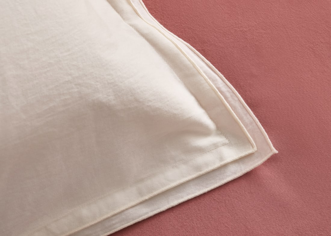 Twin Trim Classy Cotton Set of 2 Pillowcase - Standard - Oat Milk