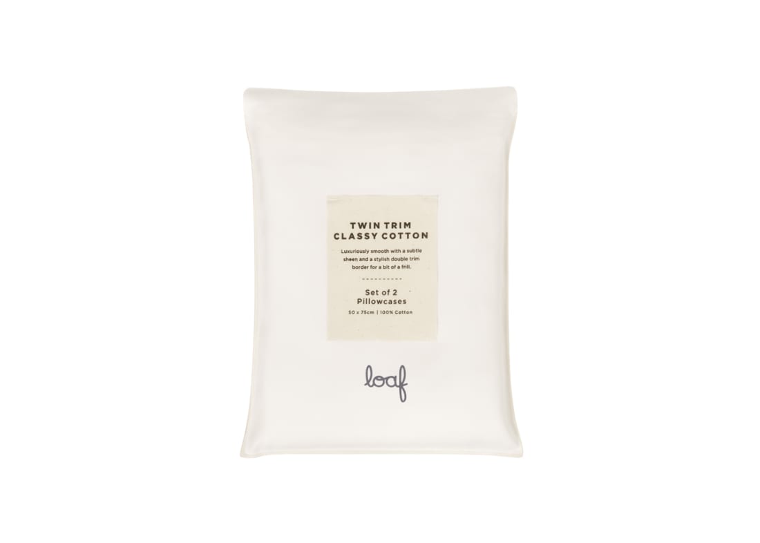Twin Trim Classy Cotton Set of 2 Pillowcase - Standard - Oat Milk