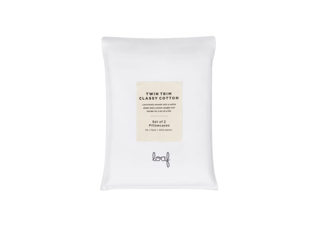Twin Trim Classy Cotton Set of 2 Pillowcase - Standard - Icing Sugar