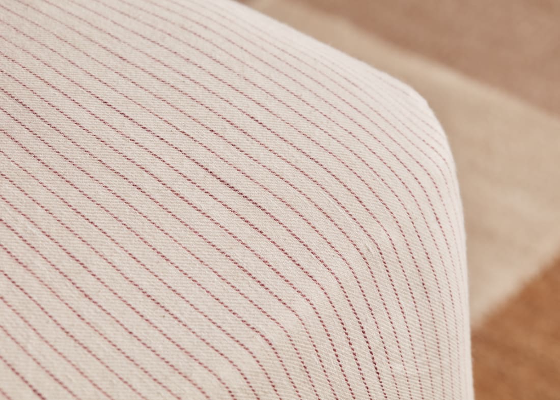 Stripey Slubby Linen Fitted Sheet Superking in Raspberry Fool