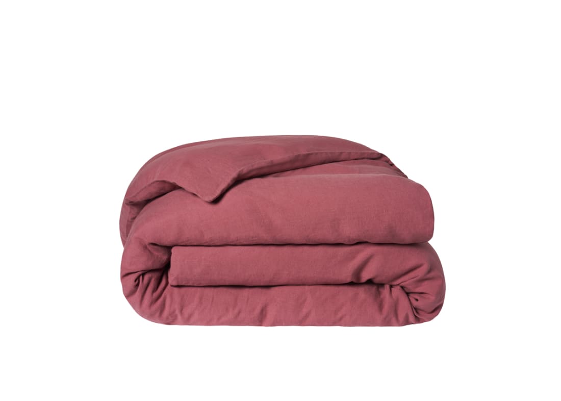 Lazy Linen Duvet Cover - Superking - Raspberry Fool
