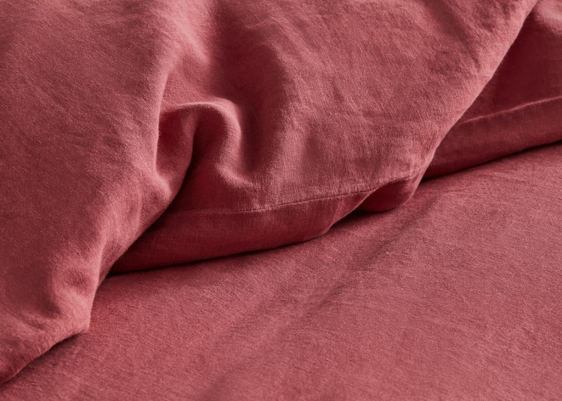 Lazy Linen Duvet Cover - Superking - Raspberry Fool