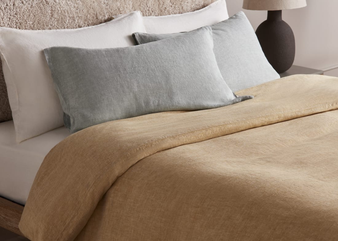 Lazy Linen Duvet Cover - Superking - Butterscotch Marle