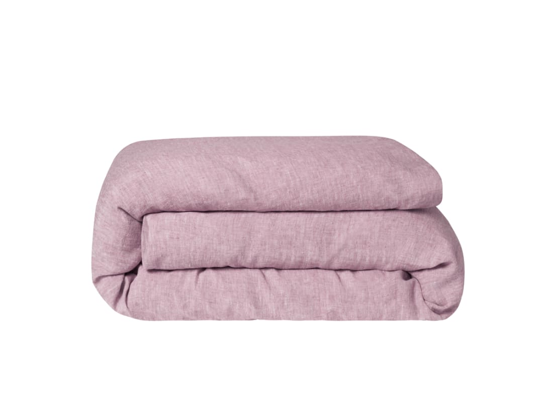 Lazy Linen Duvet Cover - Superking - Raspberry Fool Marle