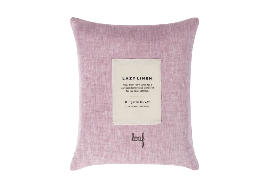Lazy Linen Duvet Cover - Superking - Raspberry Fool Marle