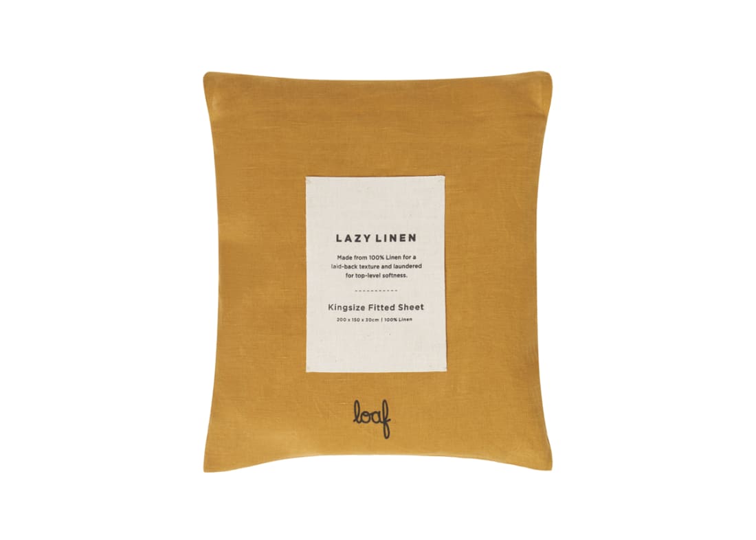 Lazy Linen Fitted Sheet - Superking - Butterscotch