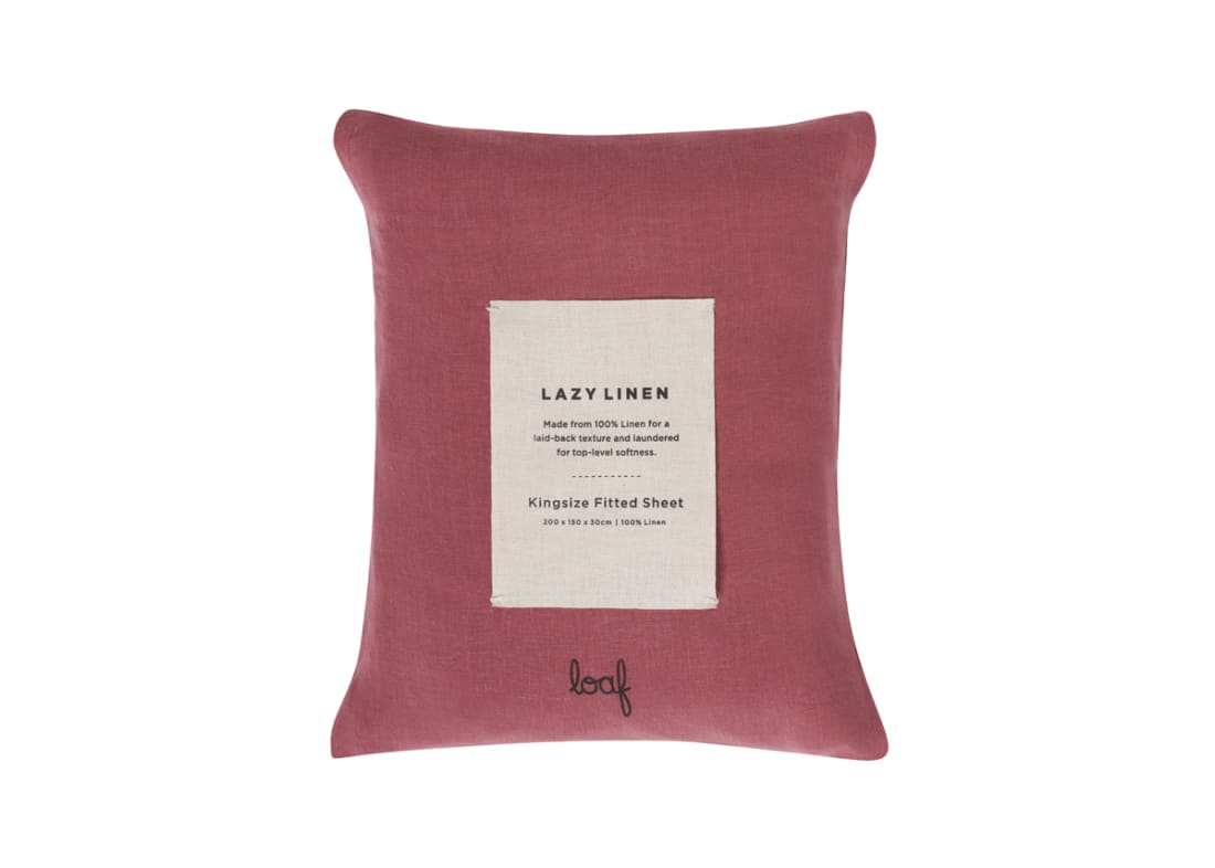 Lazy Linen Fitted Sheet - Superking - Raspberry Fool