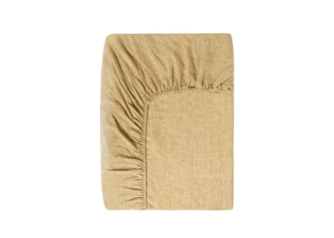 Lazy Linen Fitted Sheet - Superking - Butterscotch Marle