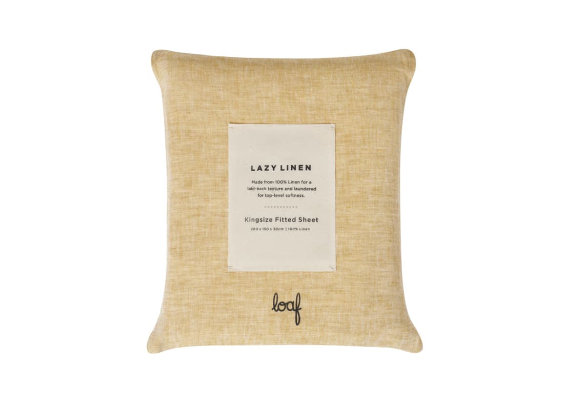 Lazy Linen Fitted Sheet - Superking - Butterscotch Marle