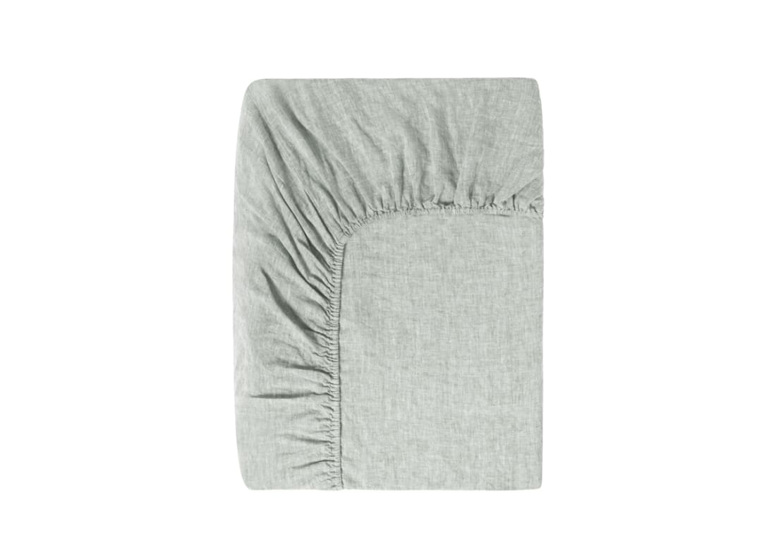 Lazy Linen Fitted Sheet - Double - Duck Pond Teal Marle