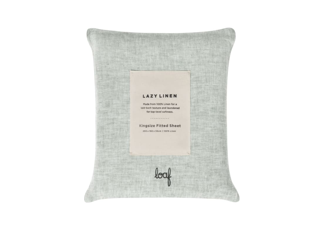 Lazy Linen Fitted Sheet - Double - Duck Pond Teal Marle