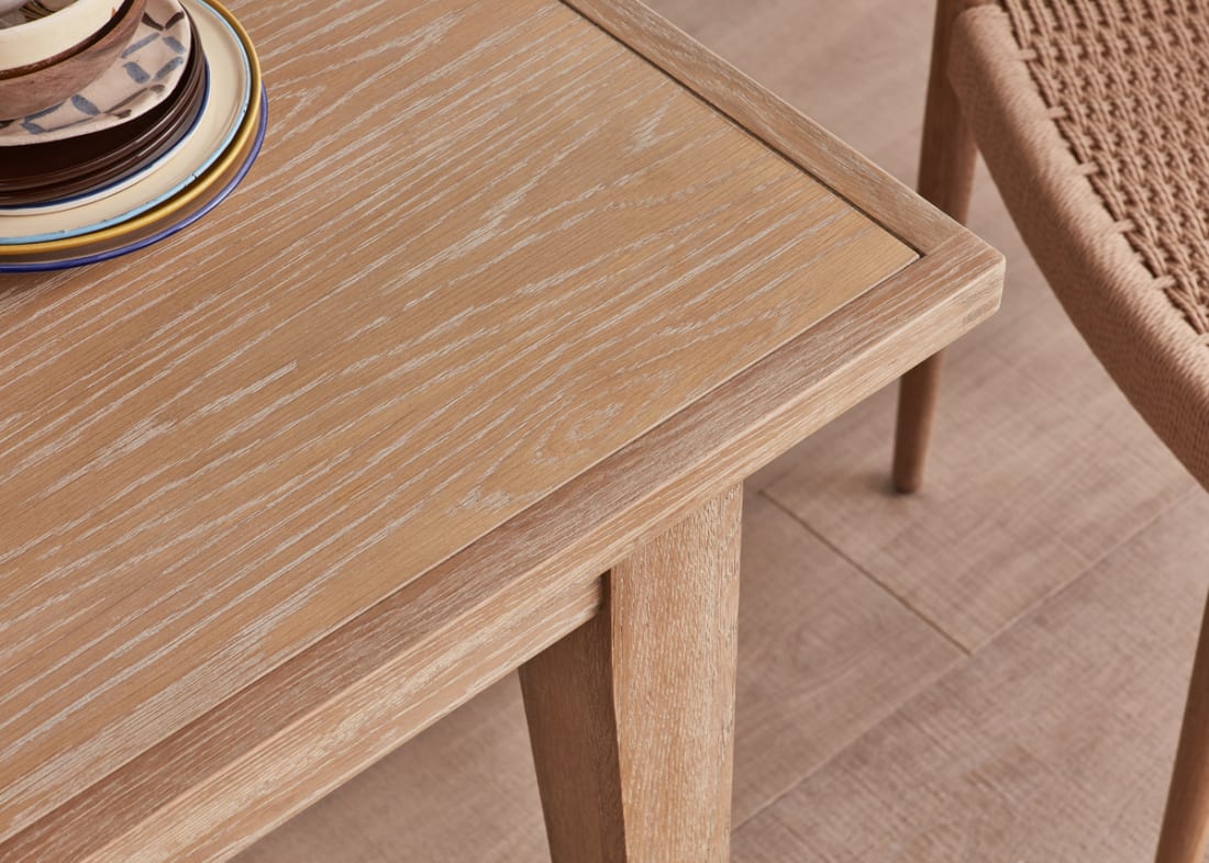 Bread Kitchen Table in Whitewashed Oak