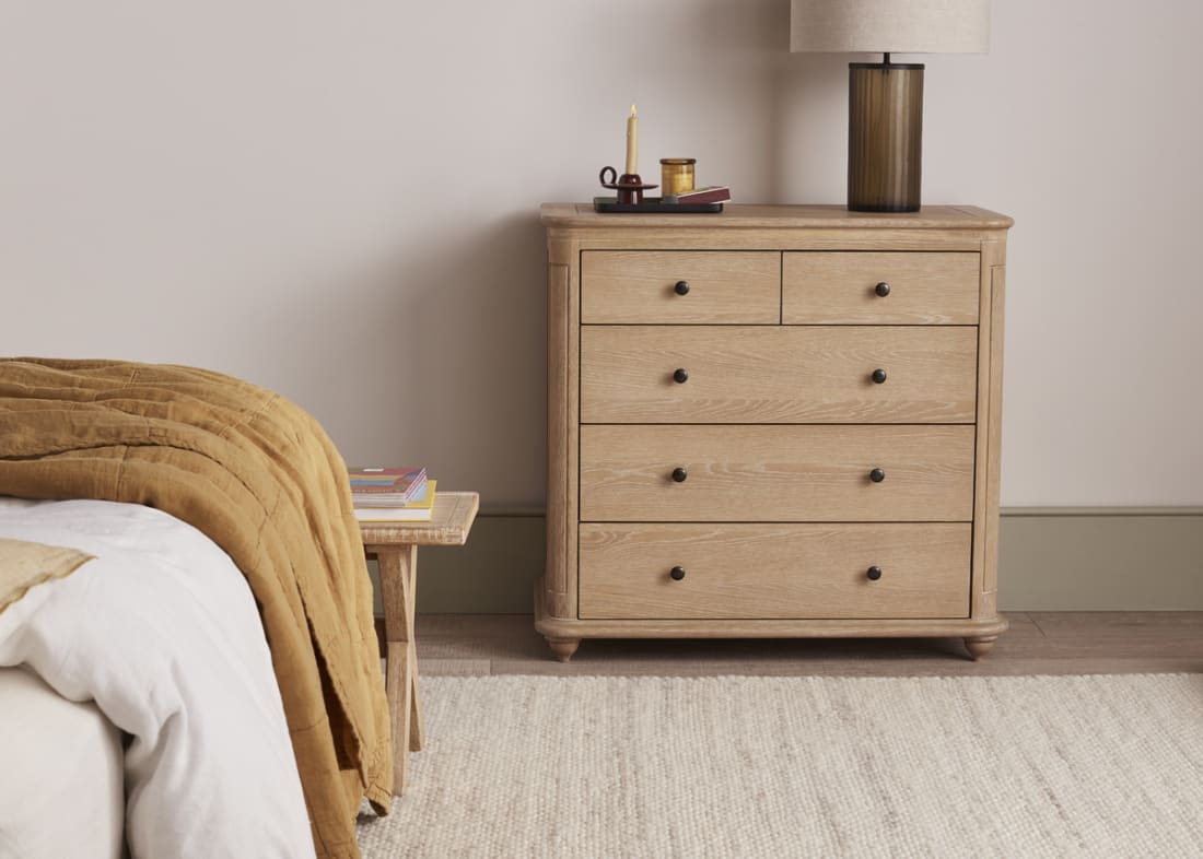 Elodie Chest of Drawers in Whitewashed Oak