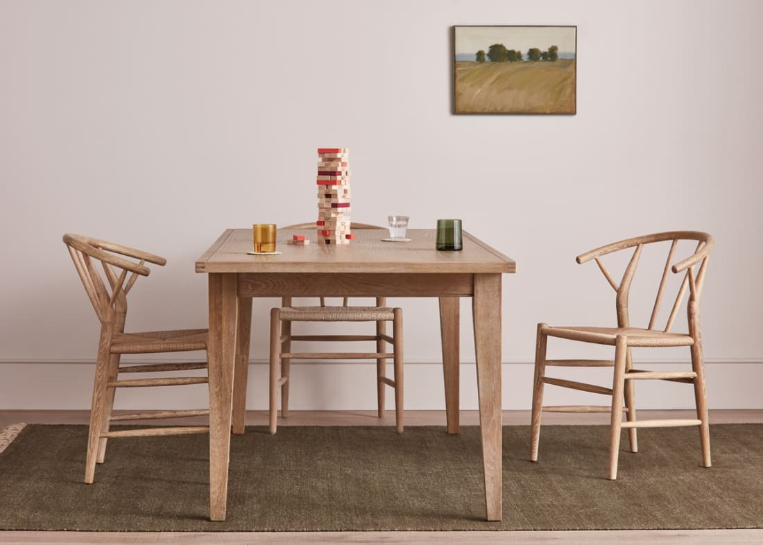 Pitstop Pair of Chairs in Whitewashed Oak with the Bread Kitchen Table