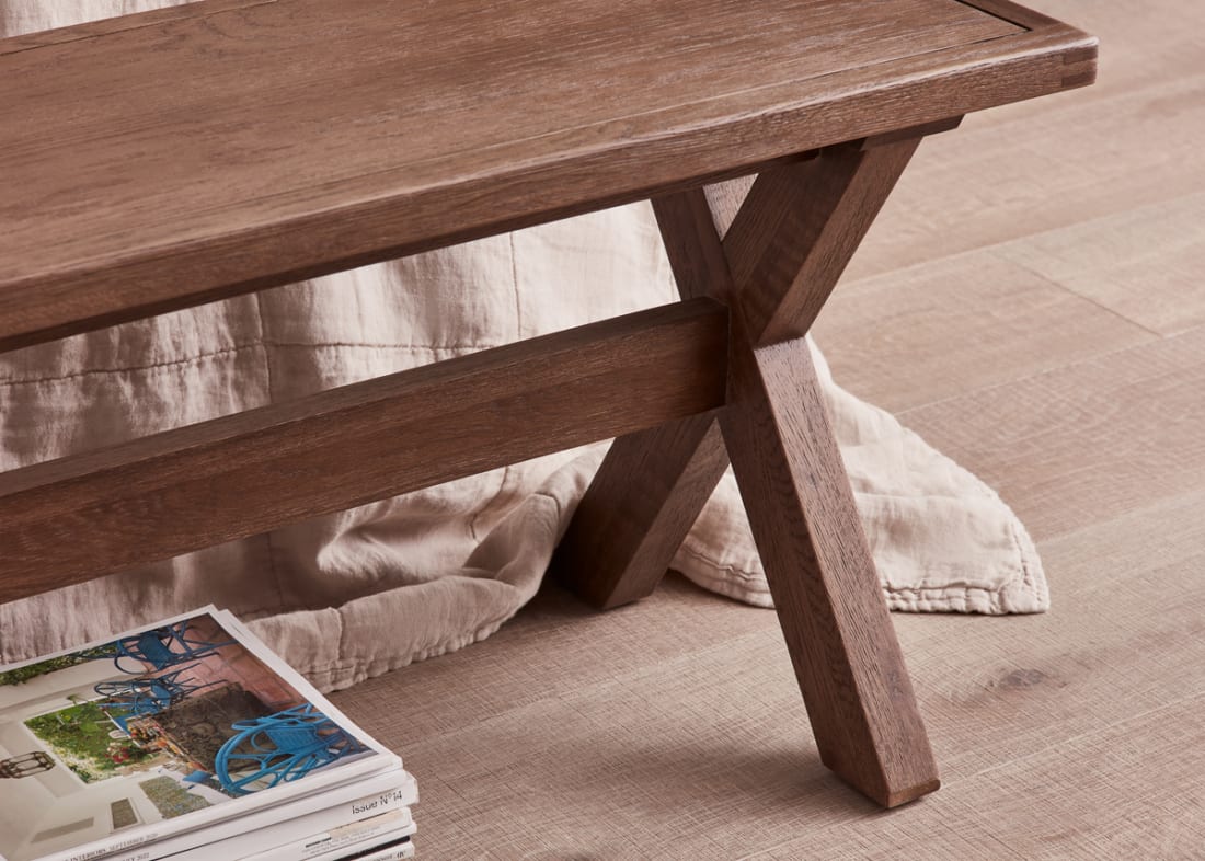Scooch Kitchen Bench in Dark Oak