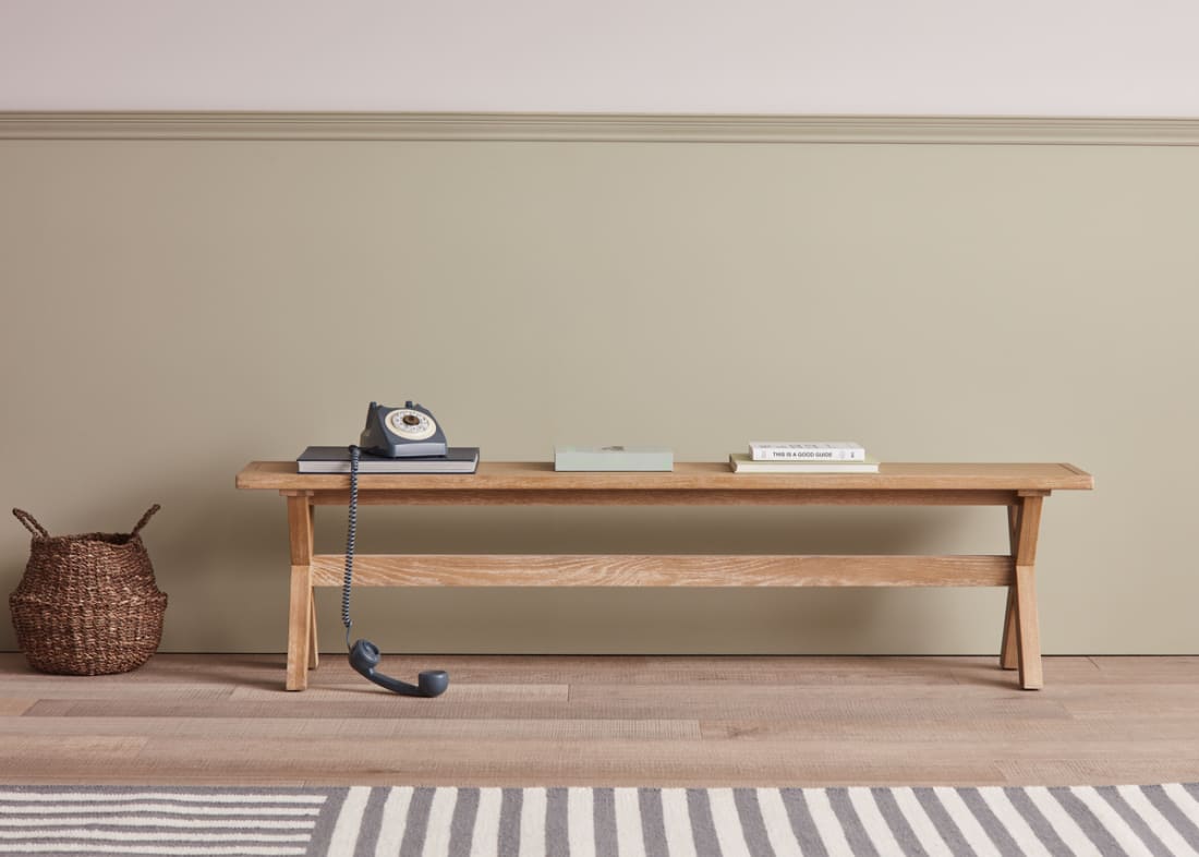 Scooch Kitchen Bench in Whitewashed Oak