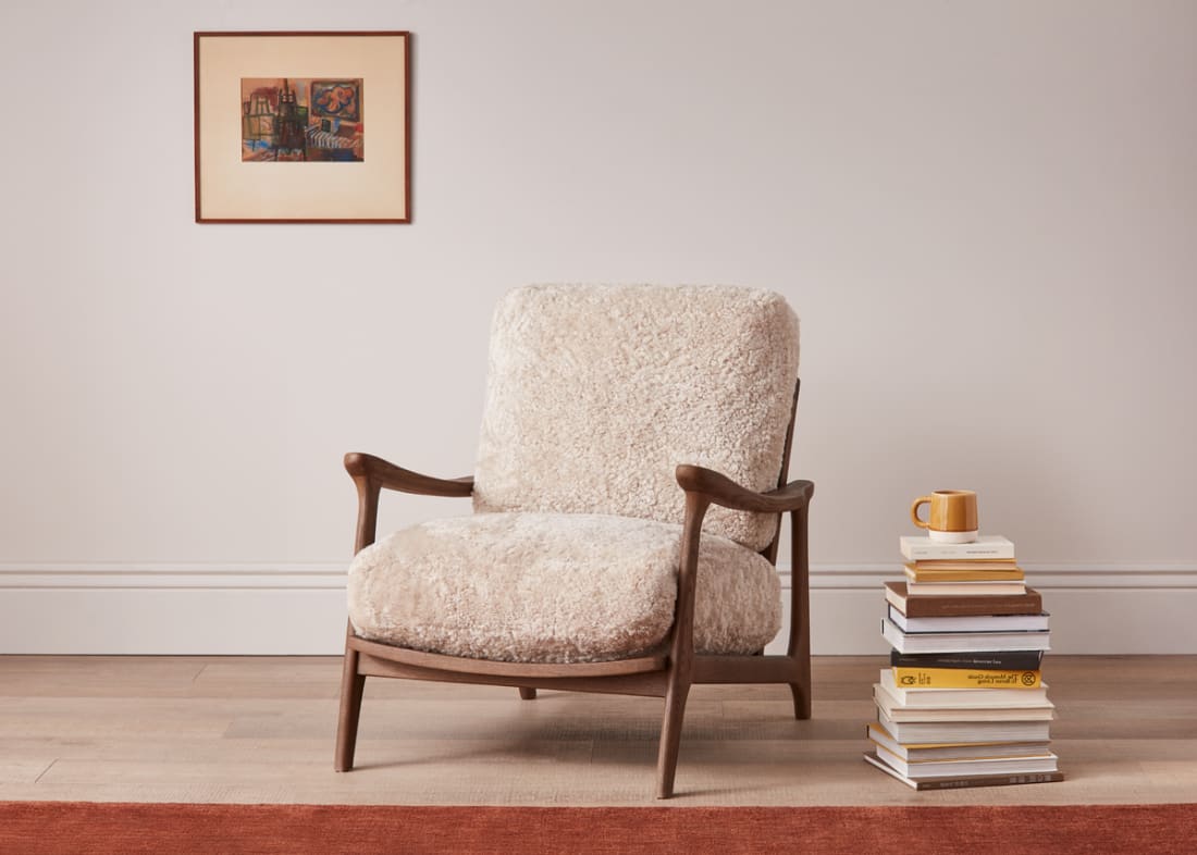 Shearer Squishbag Accent Chair in Dark Oak