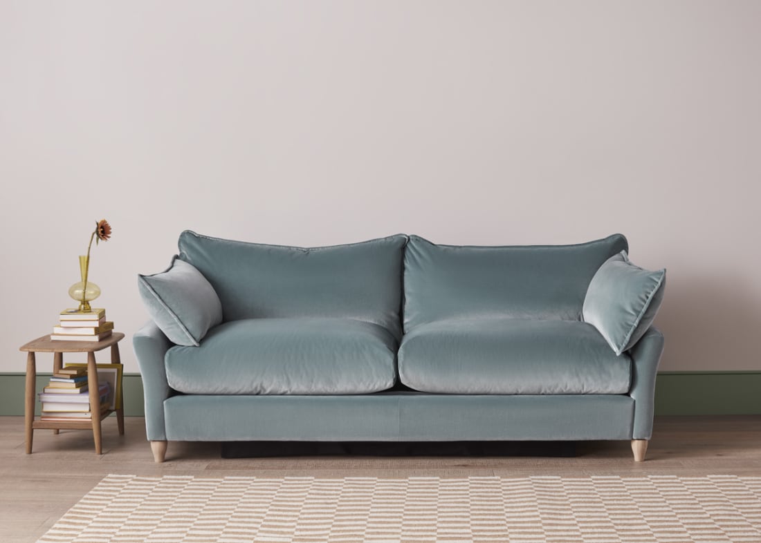 Brioche Sofa Bed in Tidepool Teal Velvet