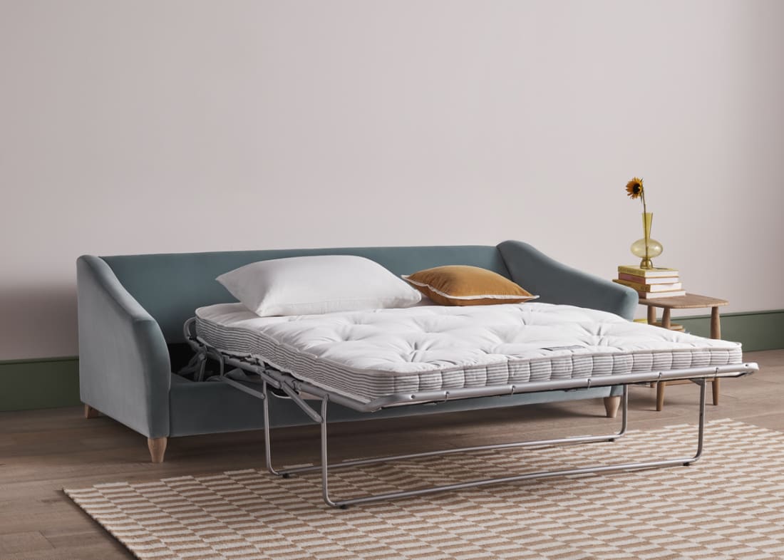 Brioche Sofa Bed in Tidepool Teal Velvet