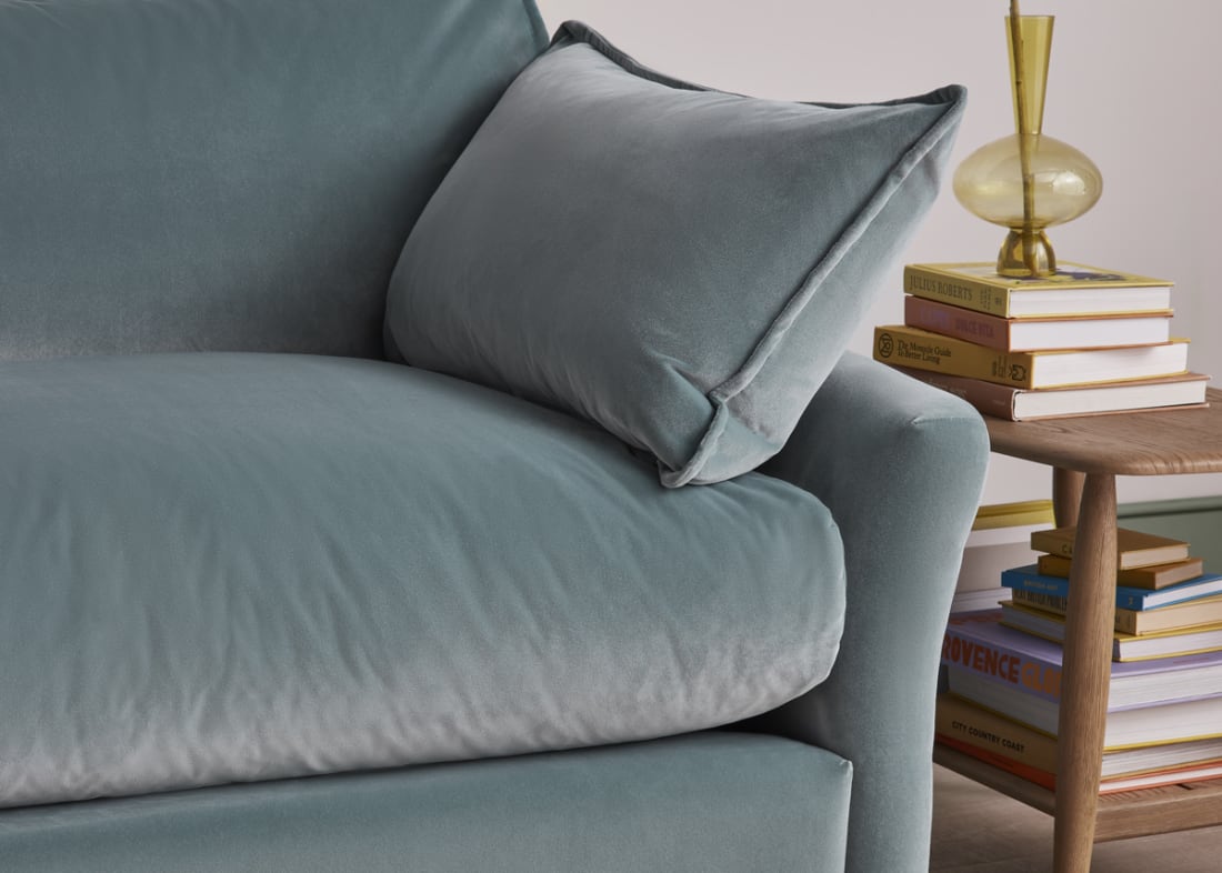 Brioche Sofa Bed in Tidepool Teal Velvet