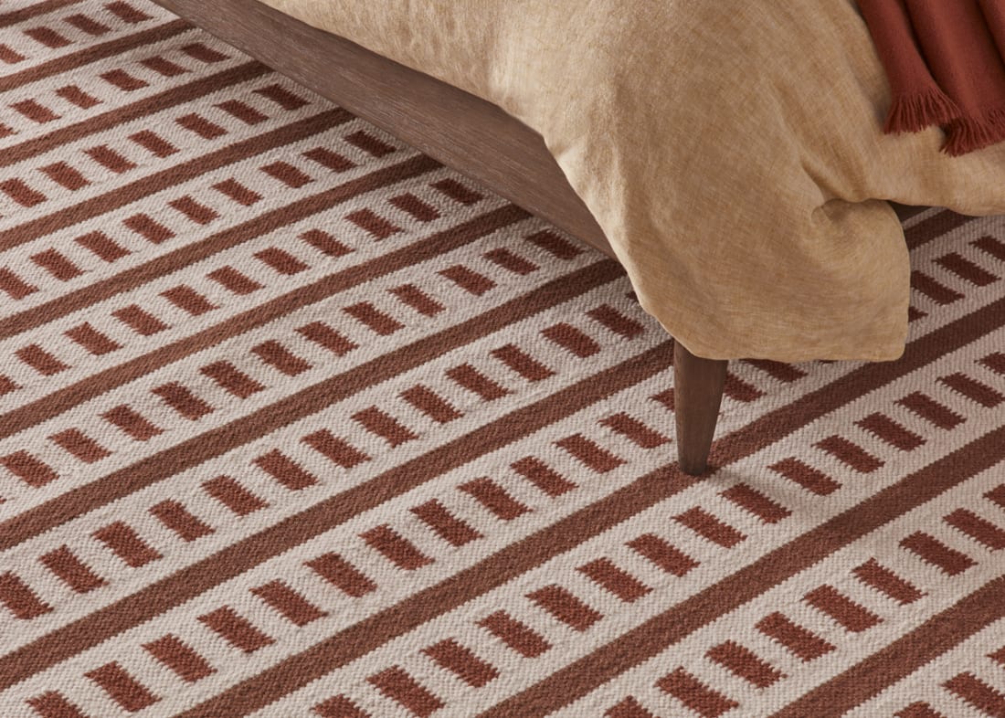 Laddery Wool Rug - 140cm x 200cm - Conker Clash and Chocolate Chops Brown