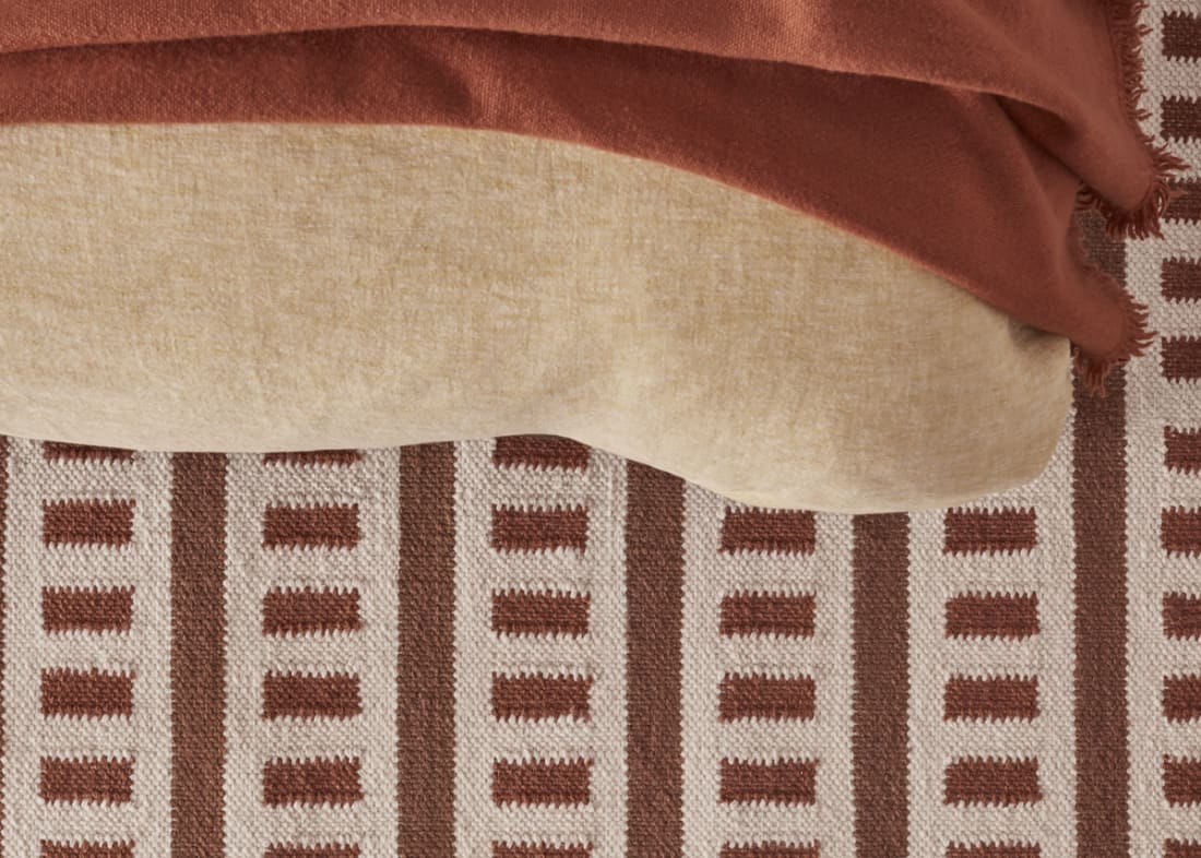 Laddery Wool Rug - 140cm x 200cm - Conker Clash and Chocolate Chops Brown