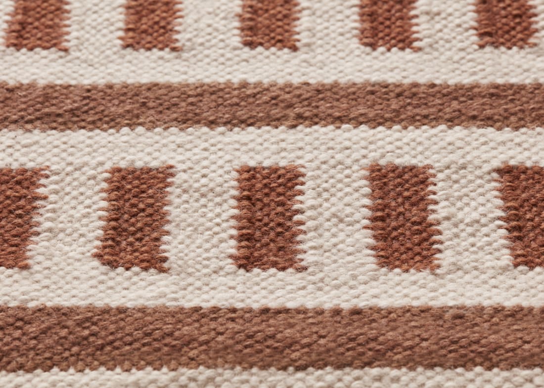 Laddery Wool Rug - 140cm x 200cm - Conker Clash and Chocolate Chops Brown