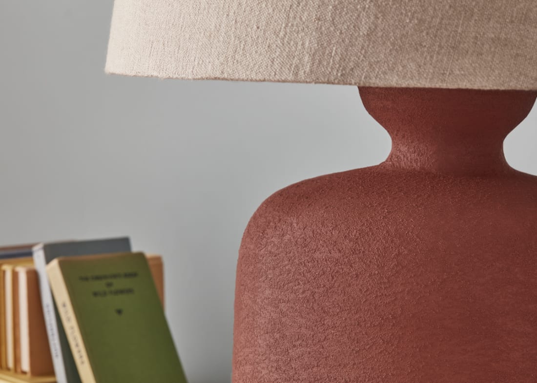 Dapple Ceramic Table Lamp - Large - Cinnamon Sticks Orange
