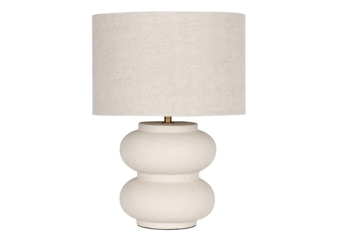 Double Scoop Ceramic Lamp - Medium - Sandcastle Beige