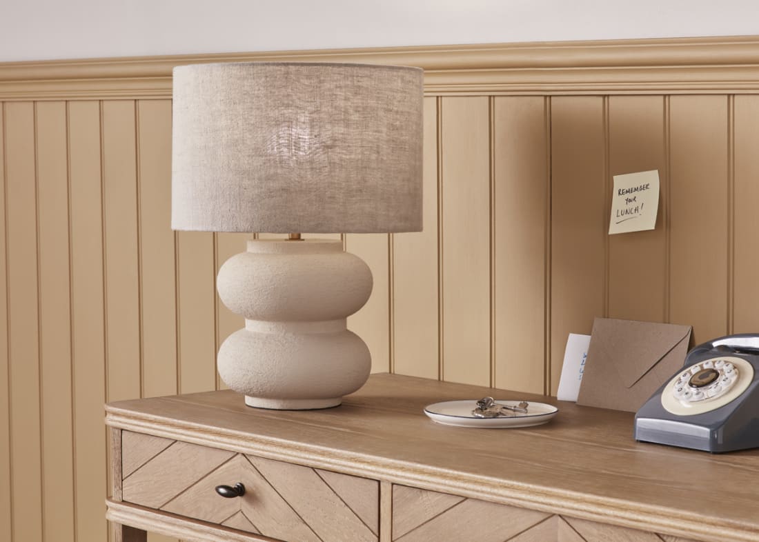 Double Scoop Ceramic Lamp - Medium - Sandcastle Beige
