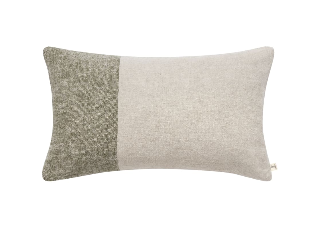 Marley Linen Block Cushion - 40x66 - Welly Boot Green