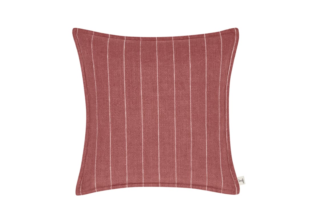 Stripey Stitch Linen Cushion  - 43x43 - Dusty Rose Pink