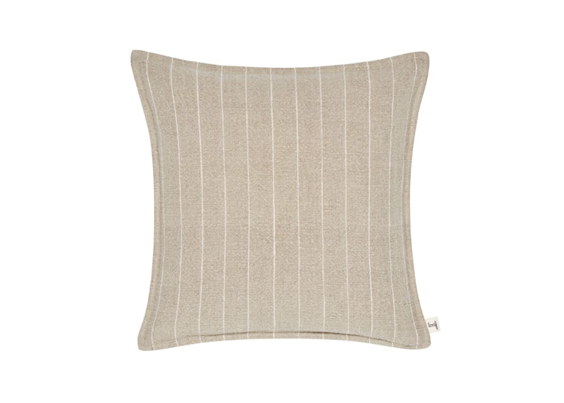 Stripey Stitch Linen Cushion  - 43x43 - Lost Truffle Taupe