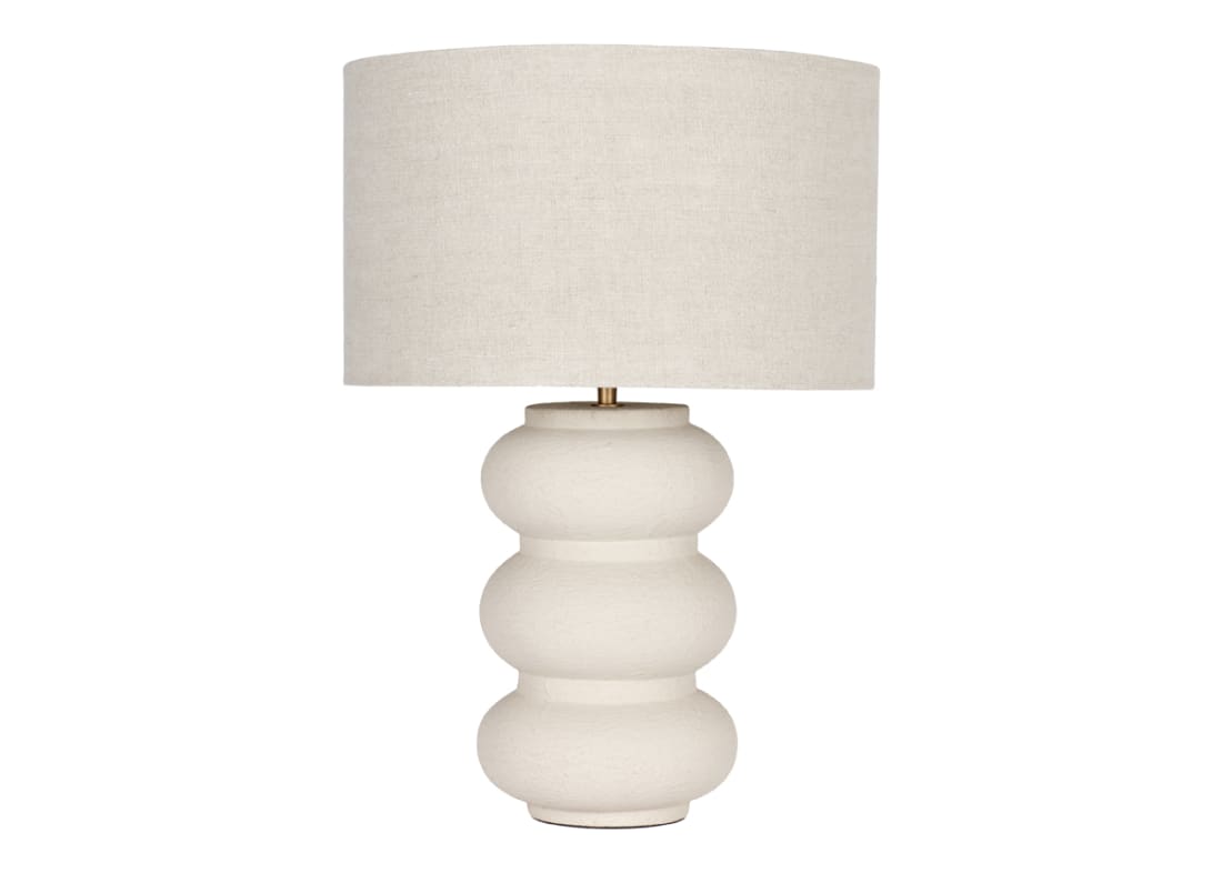 Triple Scoop Ceramic Lamp - Large - Sandcastle Beige