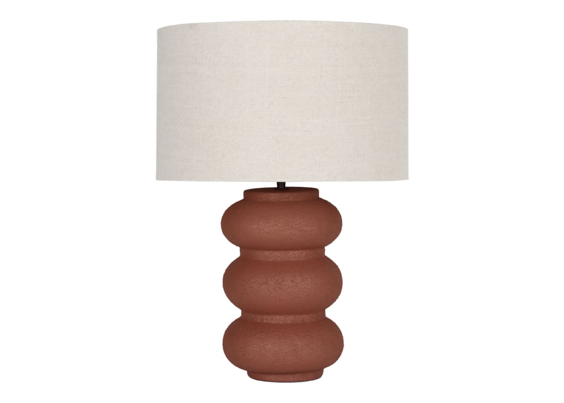 Triple Scoop Ceramic Lamp - Large - Cinnamon Sticks Orange