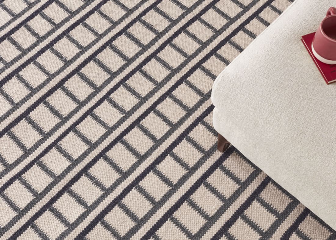 Reely Wool Rug - 140cm x 200cm - Deckchair and Ink Blot Blue