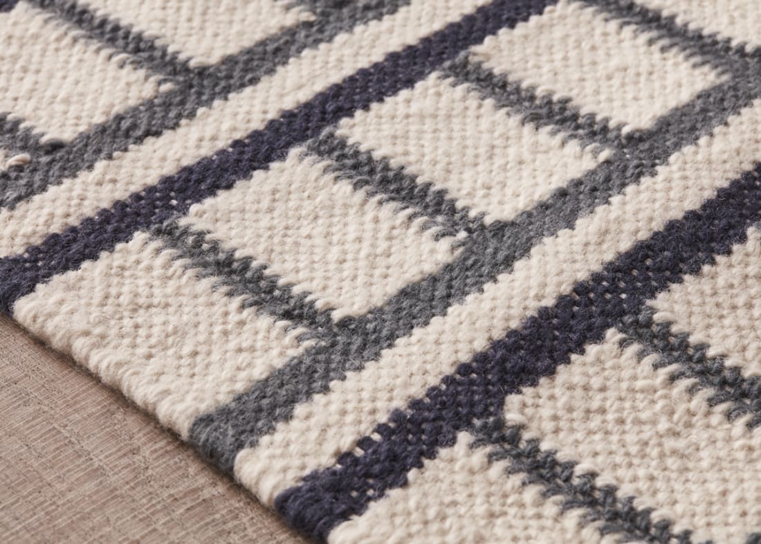 Reely Wool Rug - 140cm x 200cm - Deckchair and Ink Blot Blue