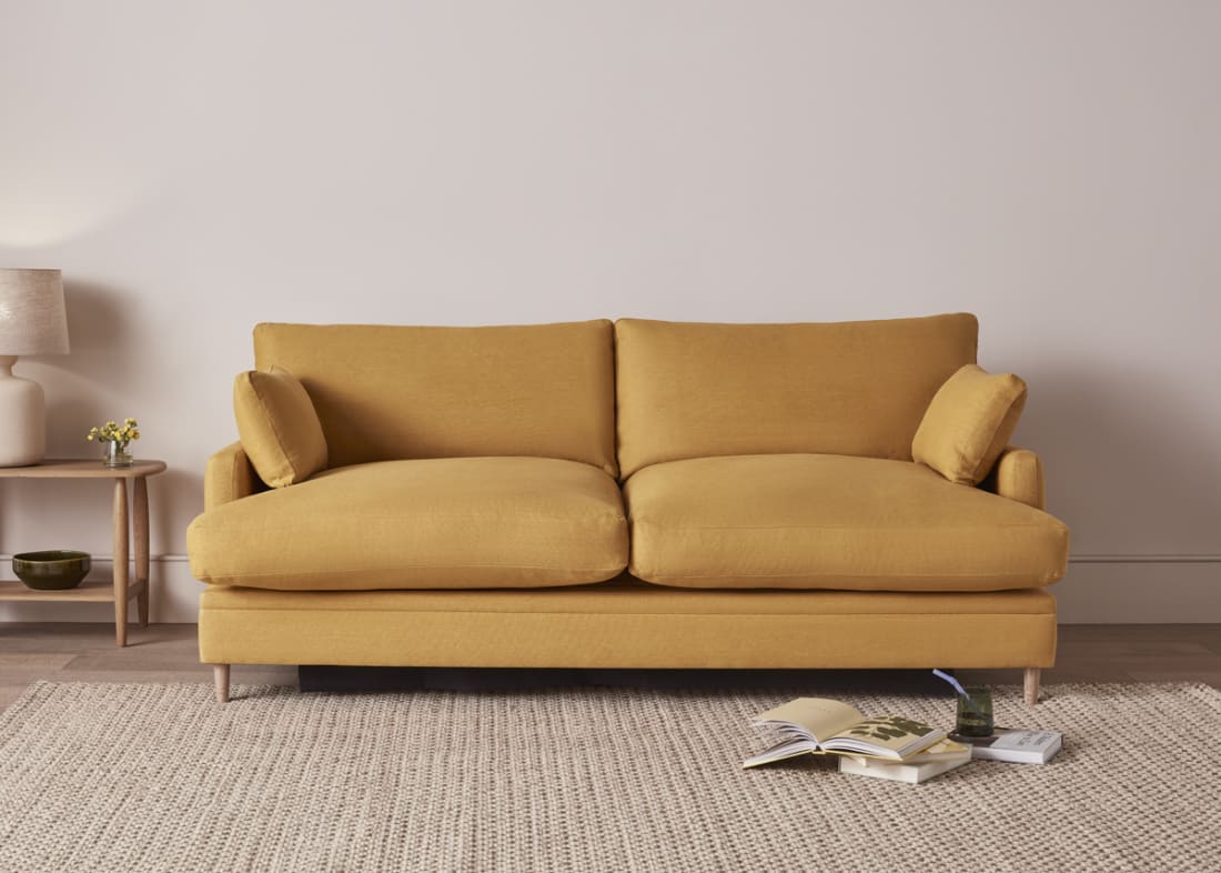Squisharoo Sofa Bed in Honey Pot Yellow Linen