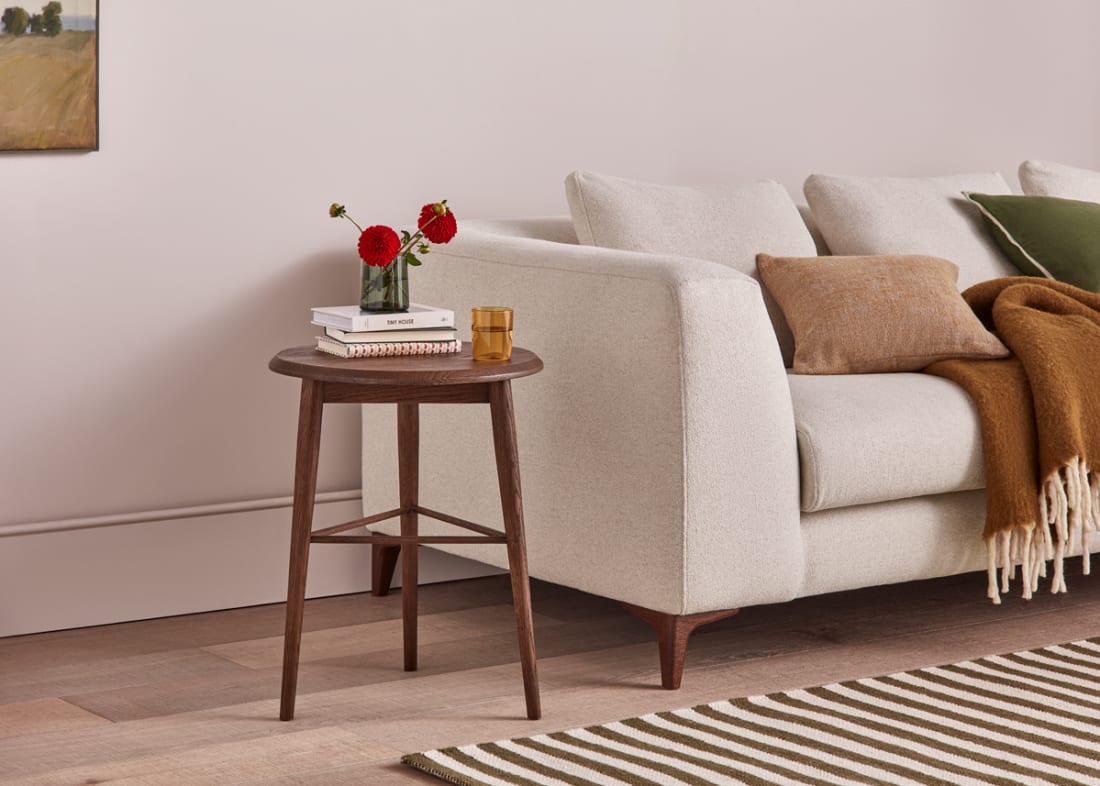 Sidekick Side Table in Dark Oak with the La Dolce Seater Sofa