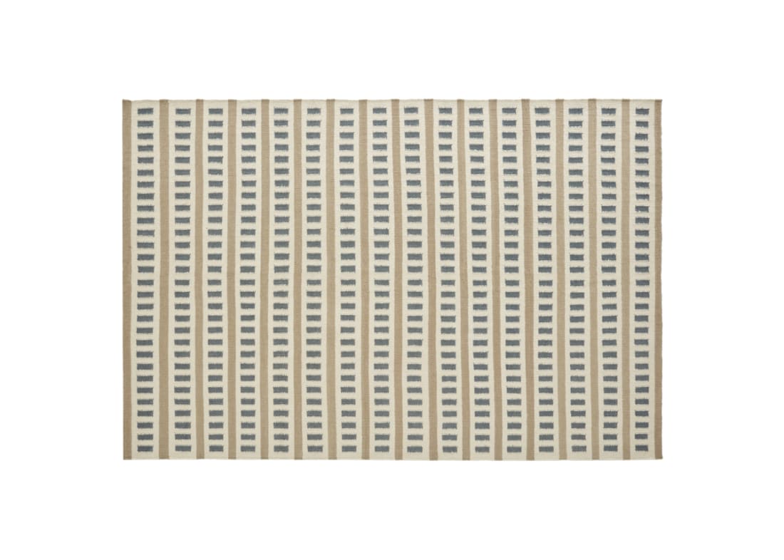 Laddery Wool Rug 300 x 400 cm in Deckchair Blue and Truffle Taupe