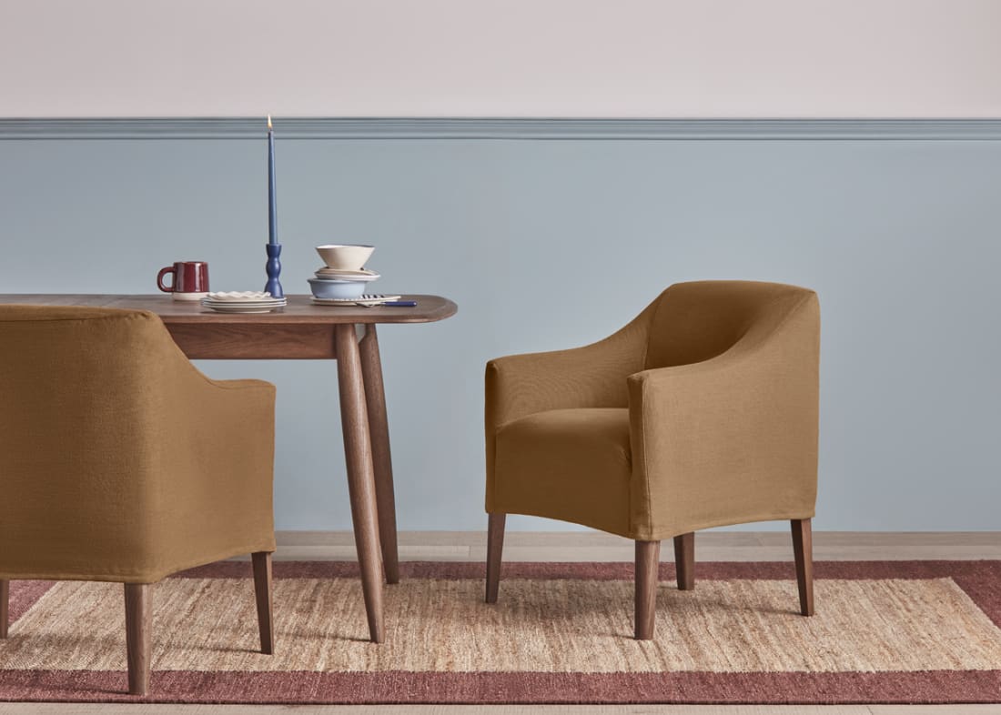 Dapper Kitchen Chair in Burnt Sugar Clever Linen