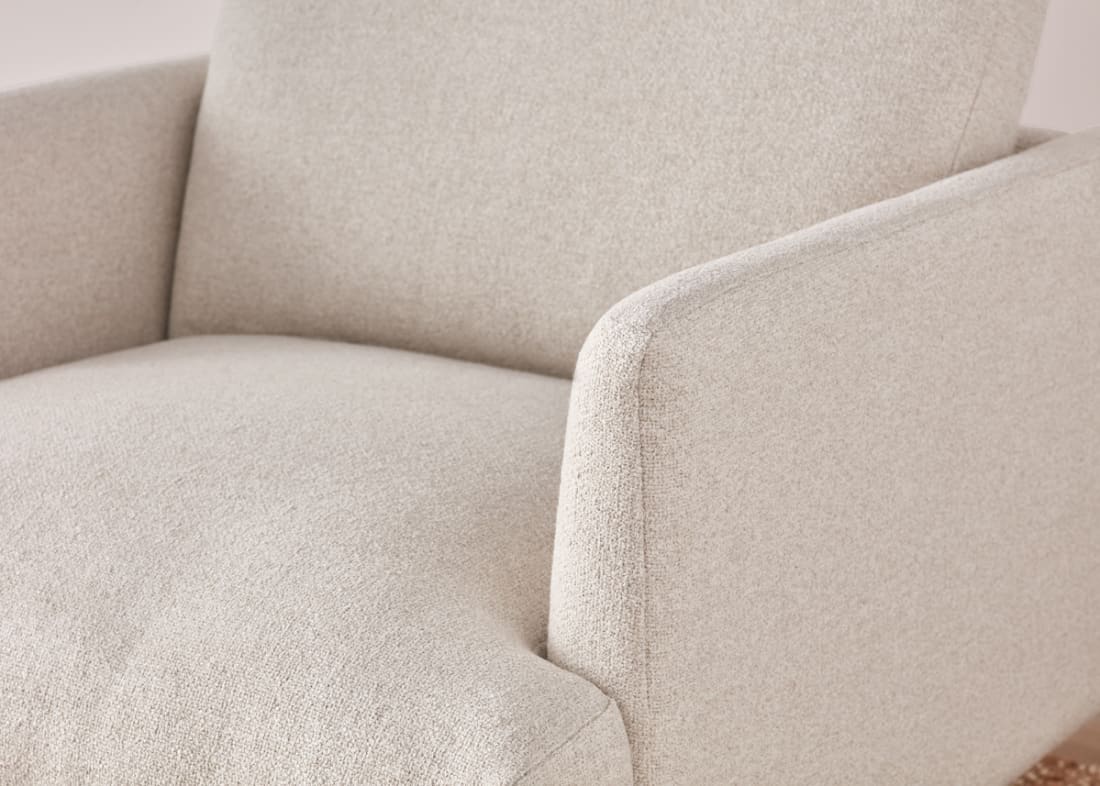 Jeffers Armchair in Whipped Cream White Boucle