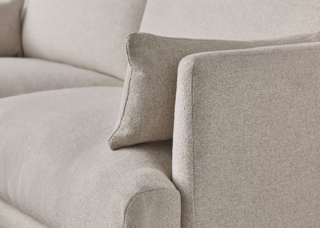 Jeffers Chaise Sofa in Whipped Cream White Boucle